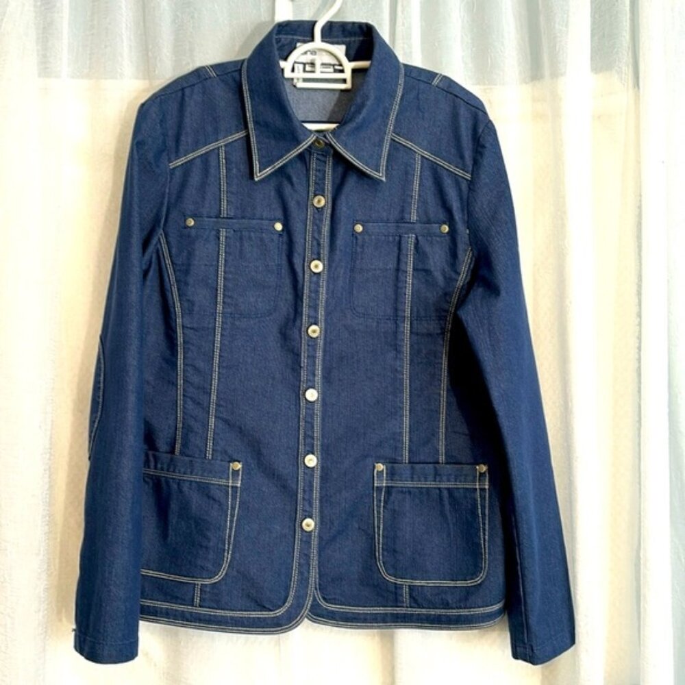 Lana Sport vintage Womens Blue long sleeve button down